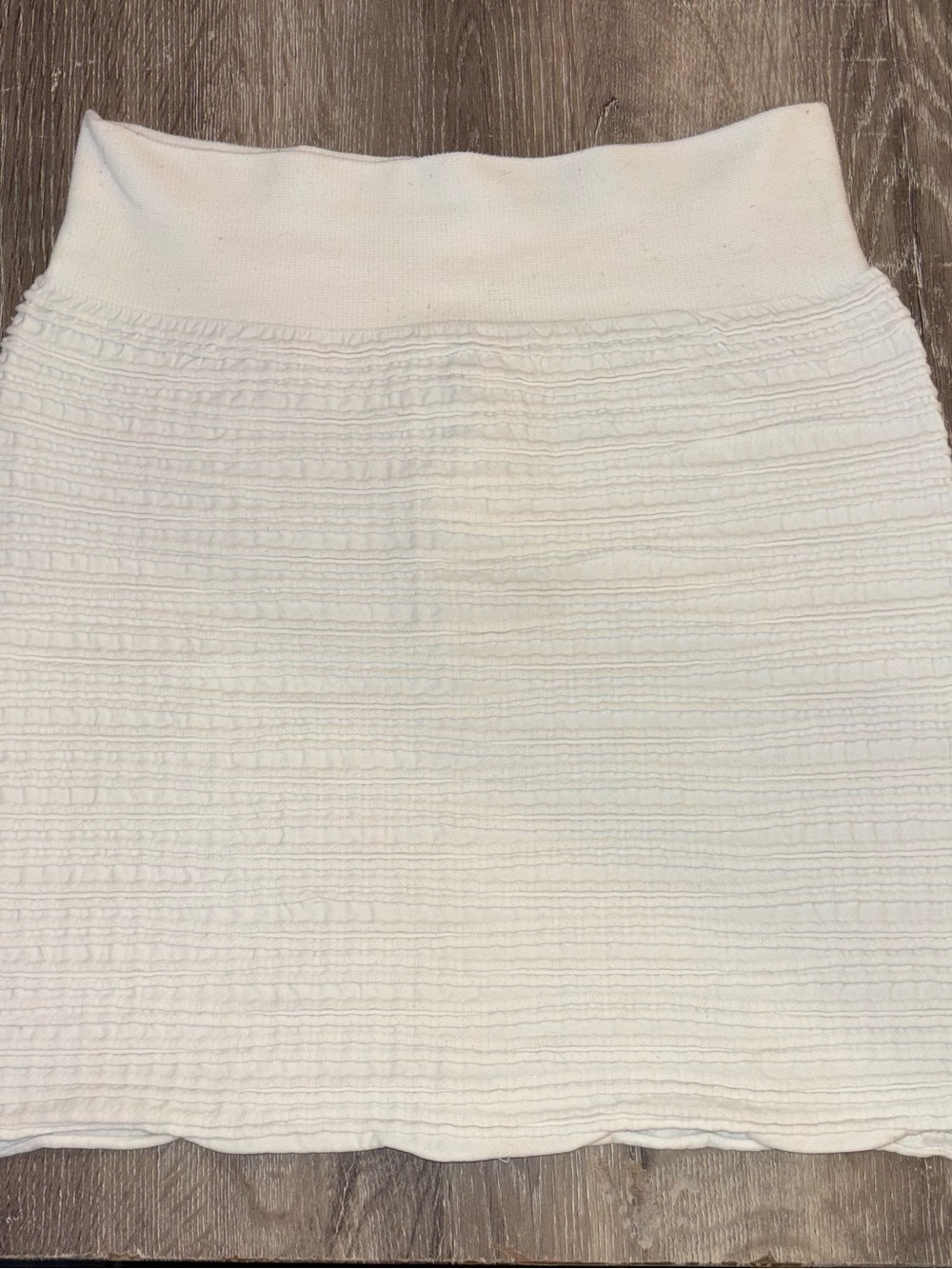 High-Rise White Ribbed Mini Skirt - Women's Stretch Knit